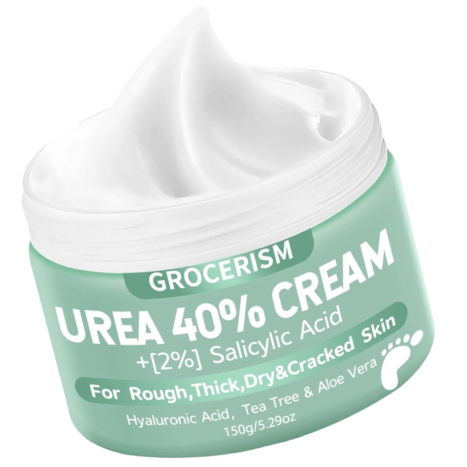 40% Urea Deep Moisturizing Cream 150g - Premium Callus Remover, Foot, Hand & Body Lotion with Hyaluronic Acid, Tea Tree & Aloe Vera for Soft Skin