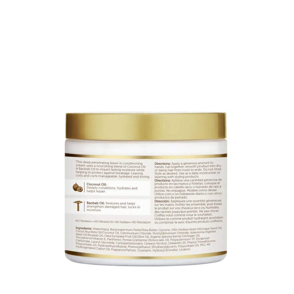 African Pride Moisture Miracle Coconut Oil & Baobab Oil Leave-In Cream 15oz