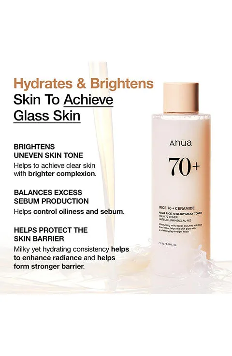 [Anua] Rice 70 Glow Milky Toner (250Ml/8.45fl.oz)