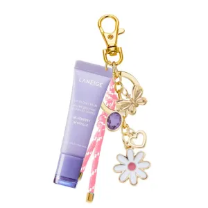 Canvas Style Secret Garden Cluster Bag Charm  Pink & Shiny Gold