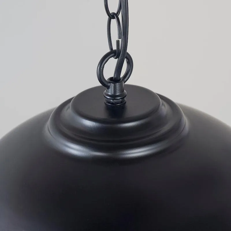 Colman Gloss Black & Gold Leaf Finish Pendant Ceiling Light