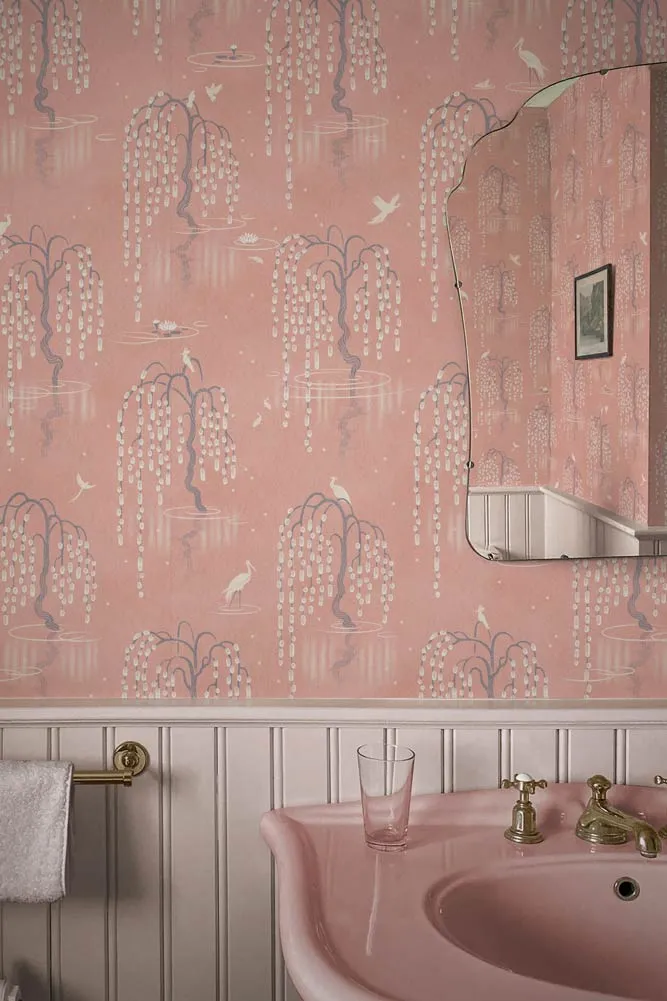 Divine Savages Kyoto Blossom Lotus Pink Wallpaper