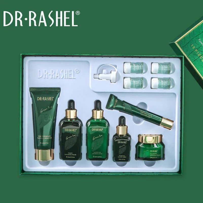 DR RASHEL Green Tea Purify Balancing Skin Care Set 10pcs Facial Care Kit DRL-1644
