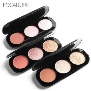 Focallure Triple Colour Blush & Highlighter Makeup Palettes - Cruelty Free!