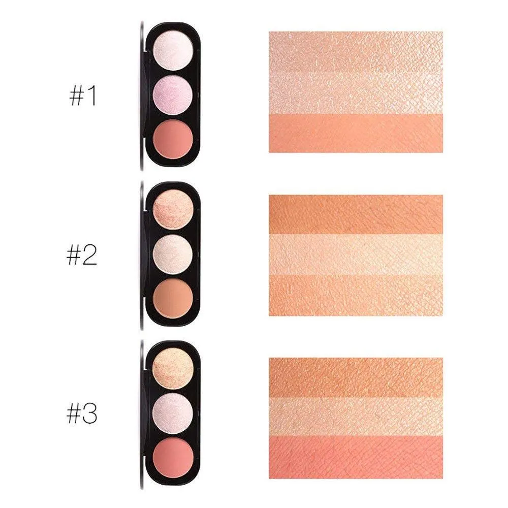 Focallure Triple Colour Blush & Highlighter Makeup Palettes - Cruelty Free!