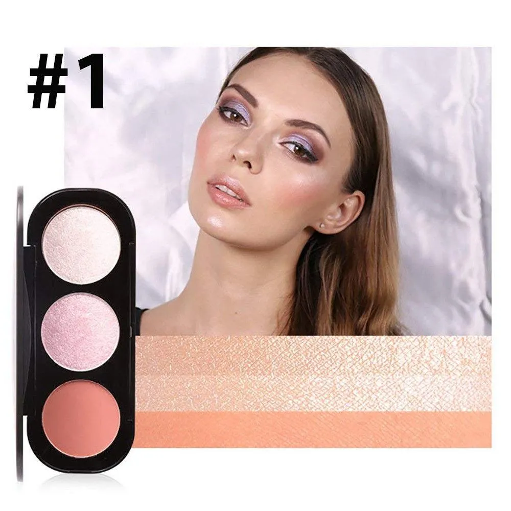 Focallure Triple Colour Blush & Highlighter Makeup Palettes - Cruelty Free!