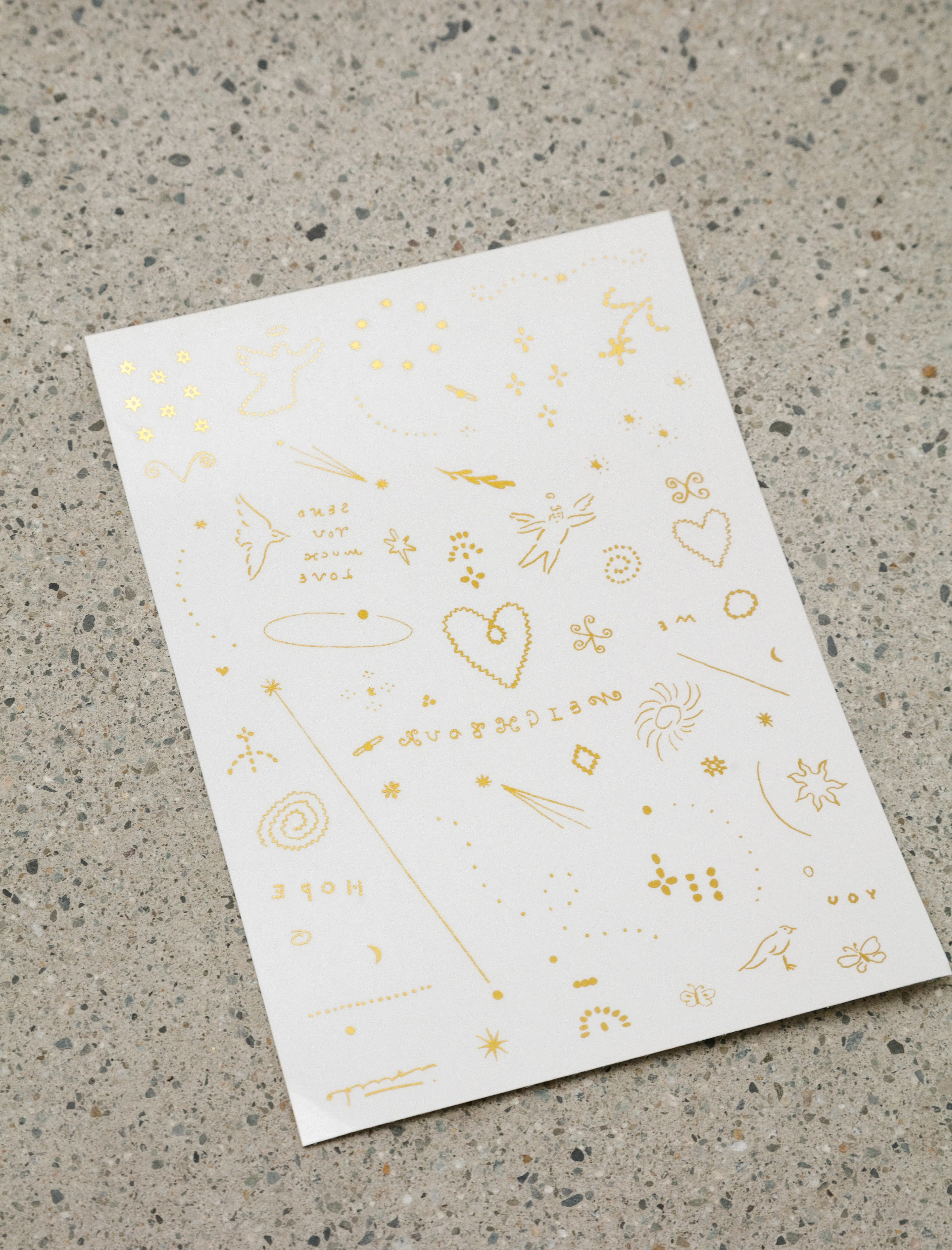 Gold Neighbour Tattoo Sheet