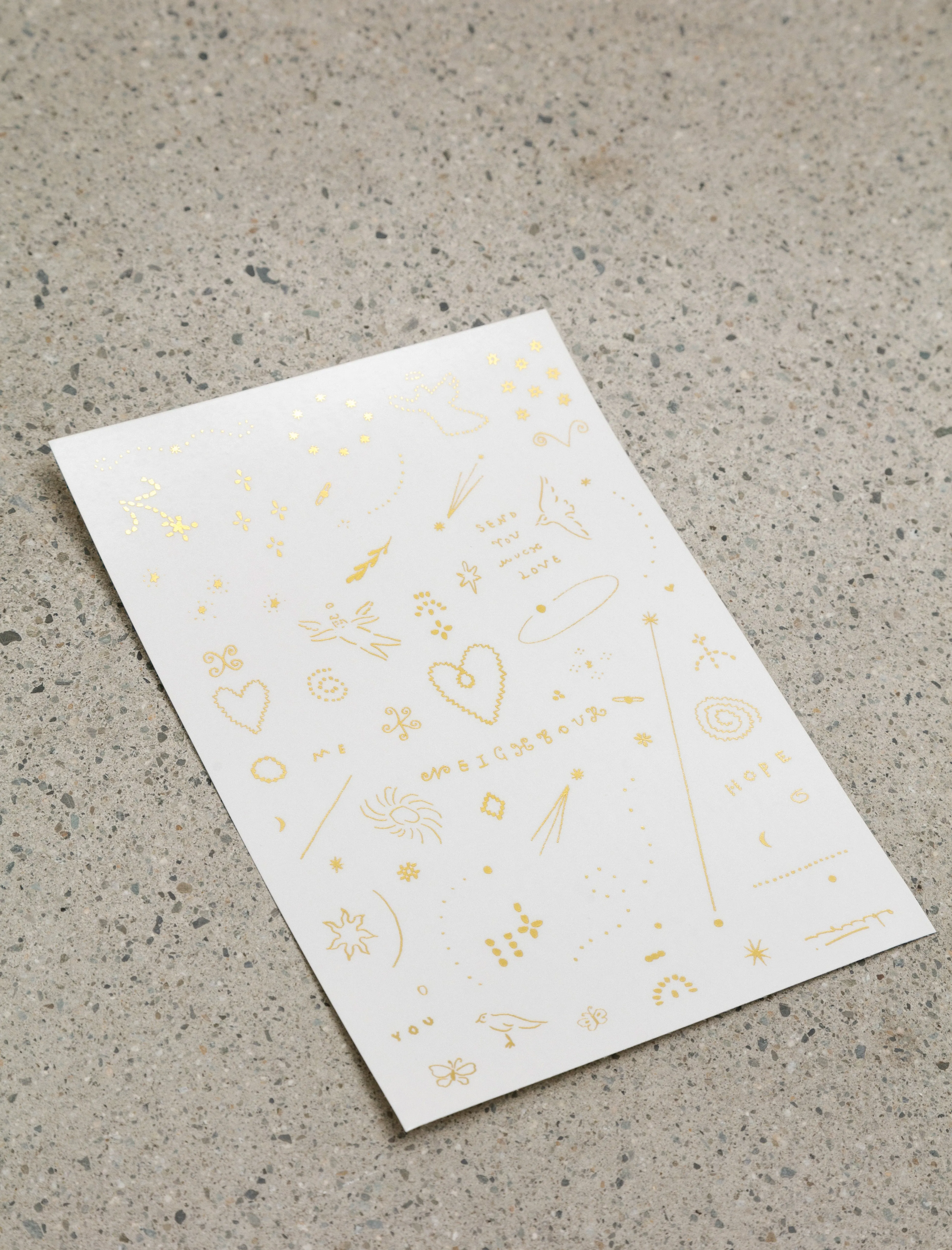 Gold Neighbour Tattoo Sheet