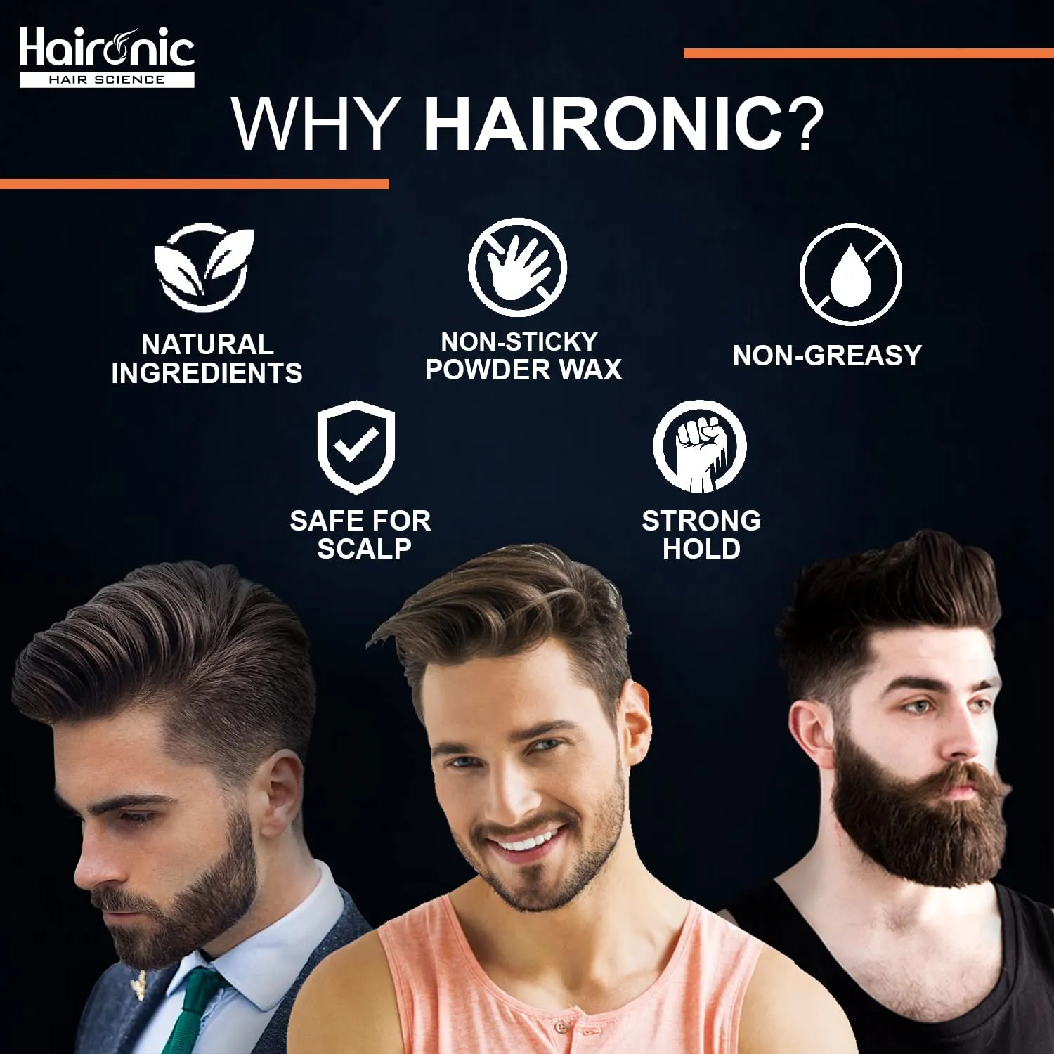 Haironic Hair Volumizing Powder Wax For Men | Strong Hold With Matte Finish Hair Styling | All Natural Hair Styling Powder | For All Hair types - 10gm (Pack of 2)