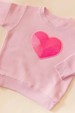 Heart Sequin Patch Sweatshirt