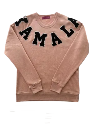KAMALA varsity letter  organic sweatshirt *available in blush and charcoal