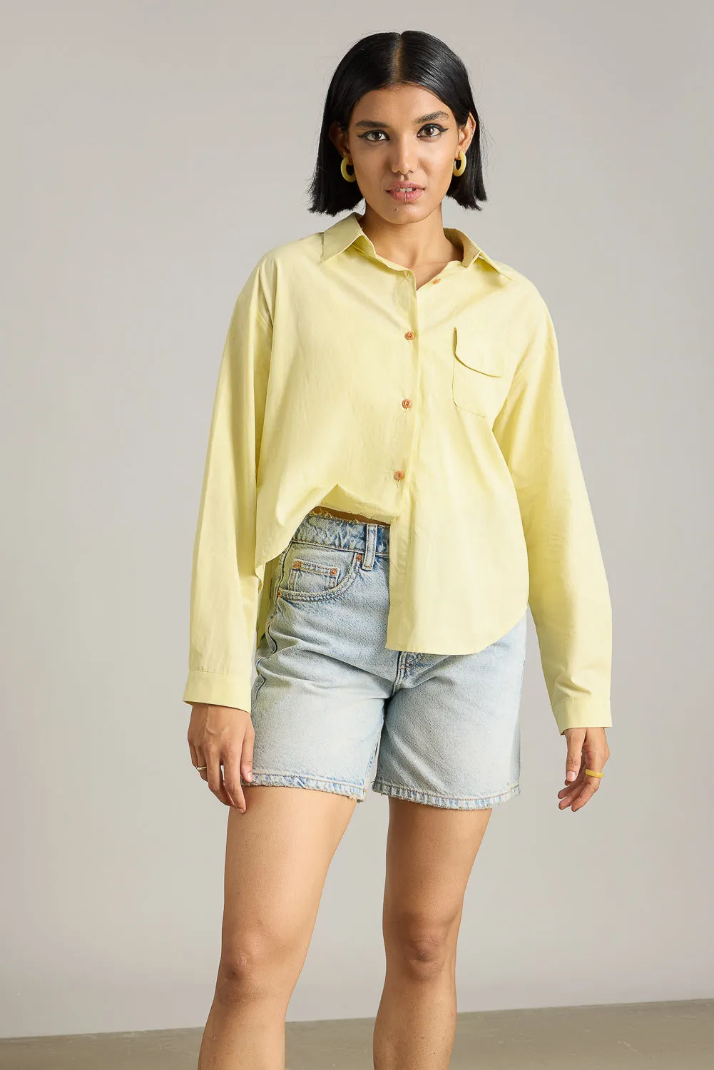 Lemon Asymmetrical Shirt