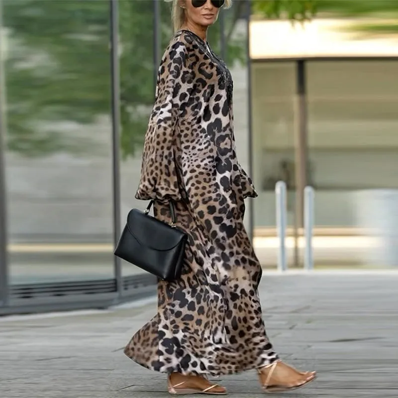 Leona - Fierce & Flowing Leopard Maxi Dress 