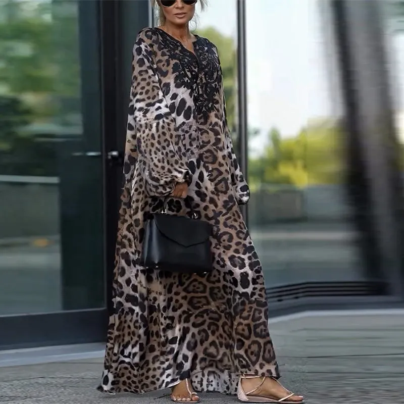 Leona - Fierce & Flowing Leopard Maxi Dress 