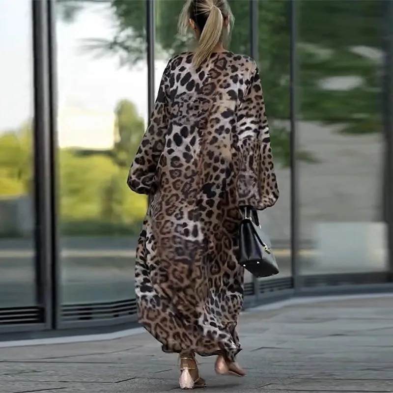 Leona - Fierce & Flowing Leopard Maxi Dress 