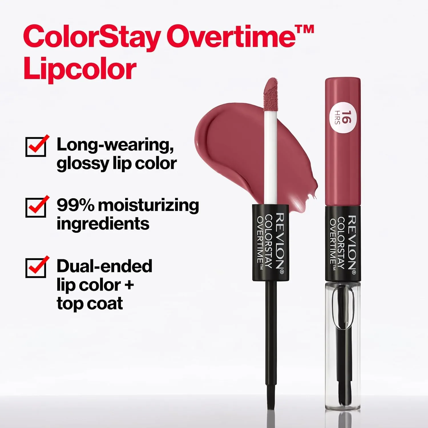 Longwear Liquid Lipstick & Gloss - 16 Hour Colorstay, Vitamin E, Shade 350 Bare Maximum, 0.07 Fl Oz