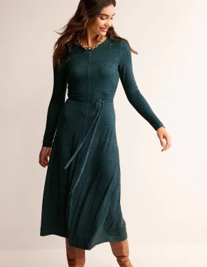 Lucy Jersey Midi Dress-Amazon Green, Animal Spot