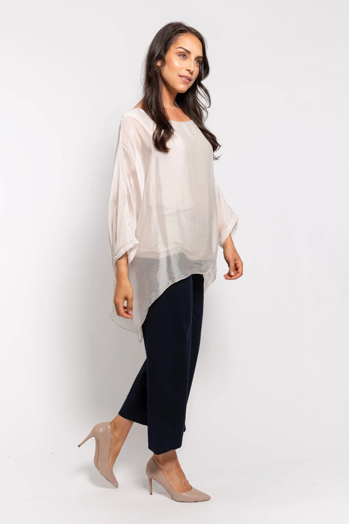 M Made in italy  Women's Woven 3/4 Sleeve Tunic