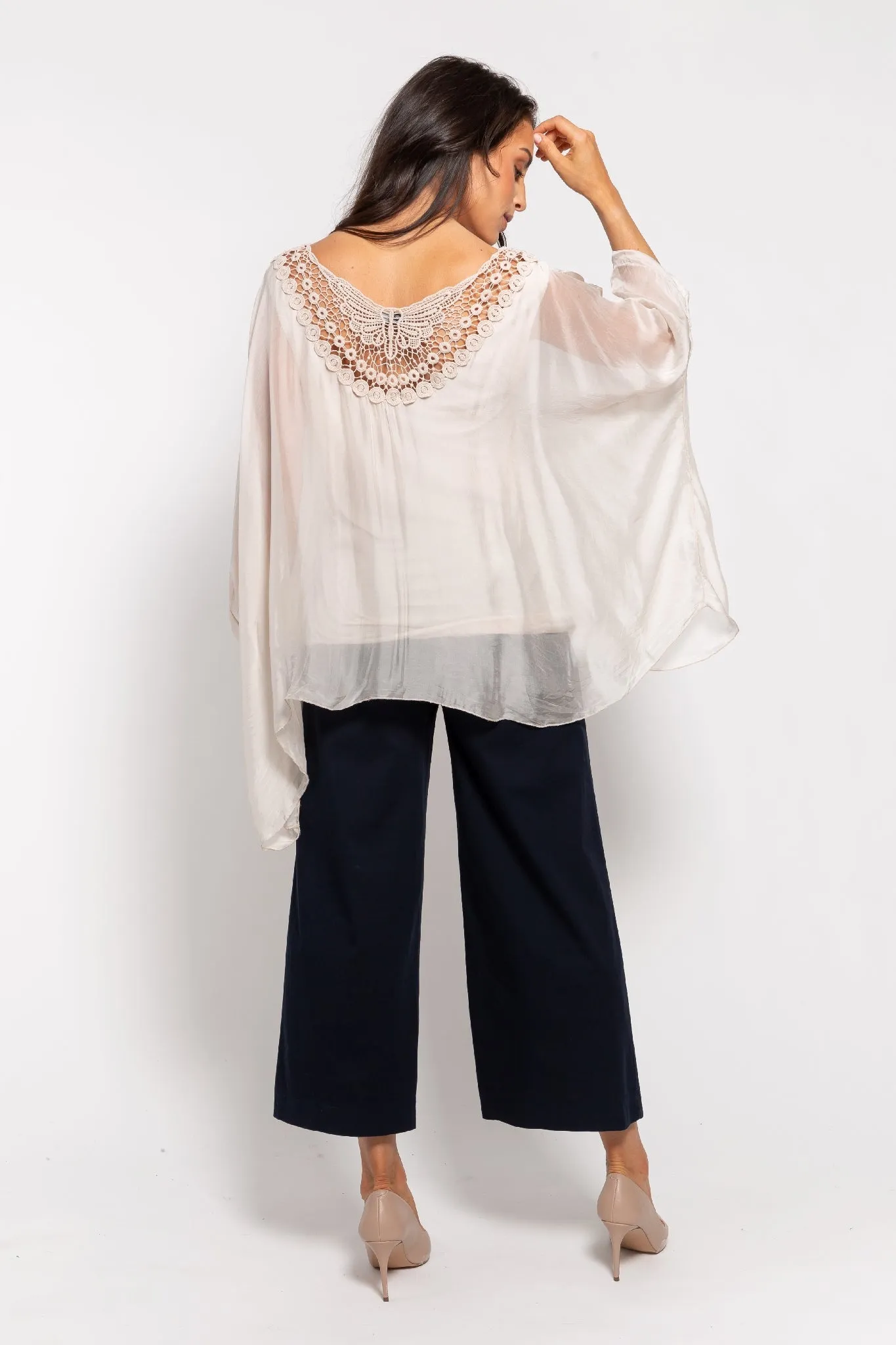 M Made in italy  Women's Woven 3/4 Sleeve Tunic