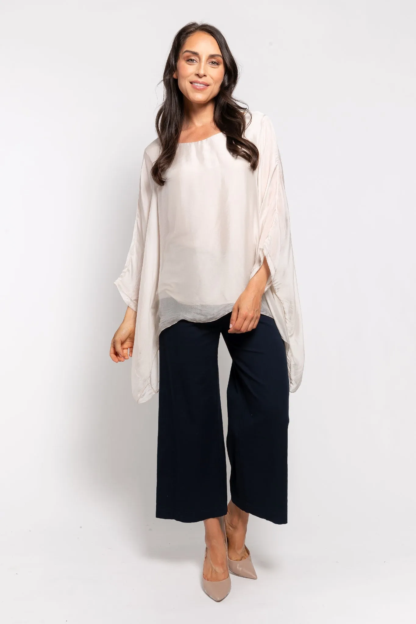 M Made in italy  Women's Woven 3/4 Sleeve Tunic