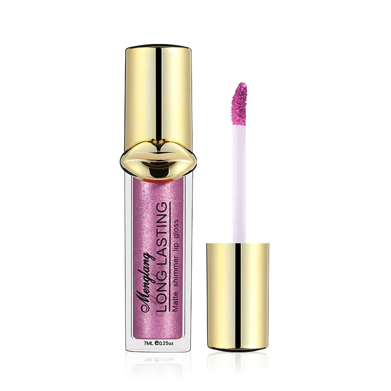 Menglang Metallic Pearlescent Non-stick Cup Lip Gloss Matte Lip Glaze Glitter Liquid Lipstick Lip Gloss Lip Beauty Make Up