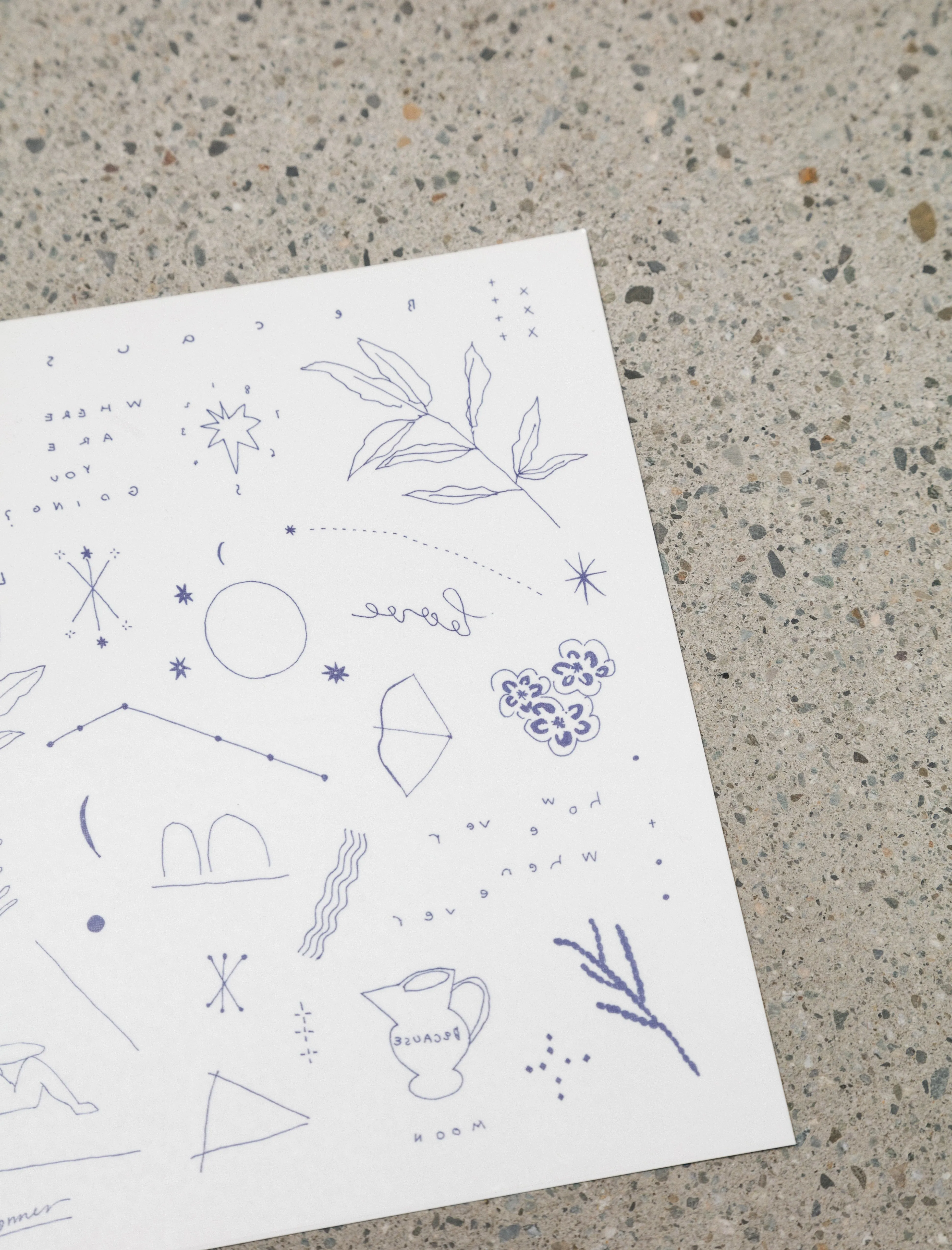 On the Way Tattoo Sheet