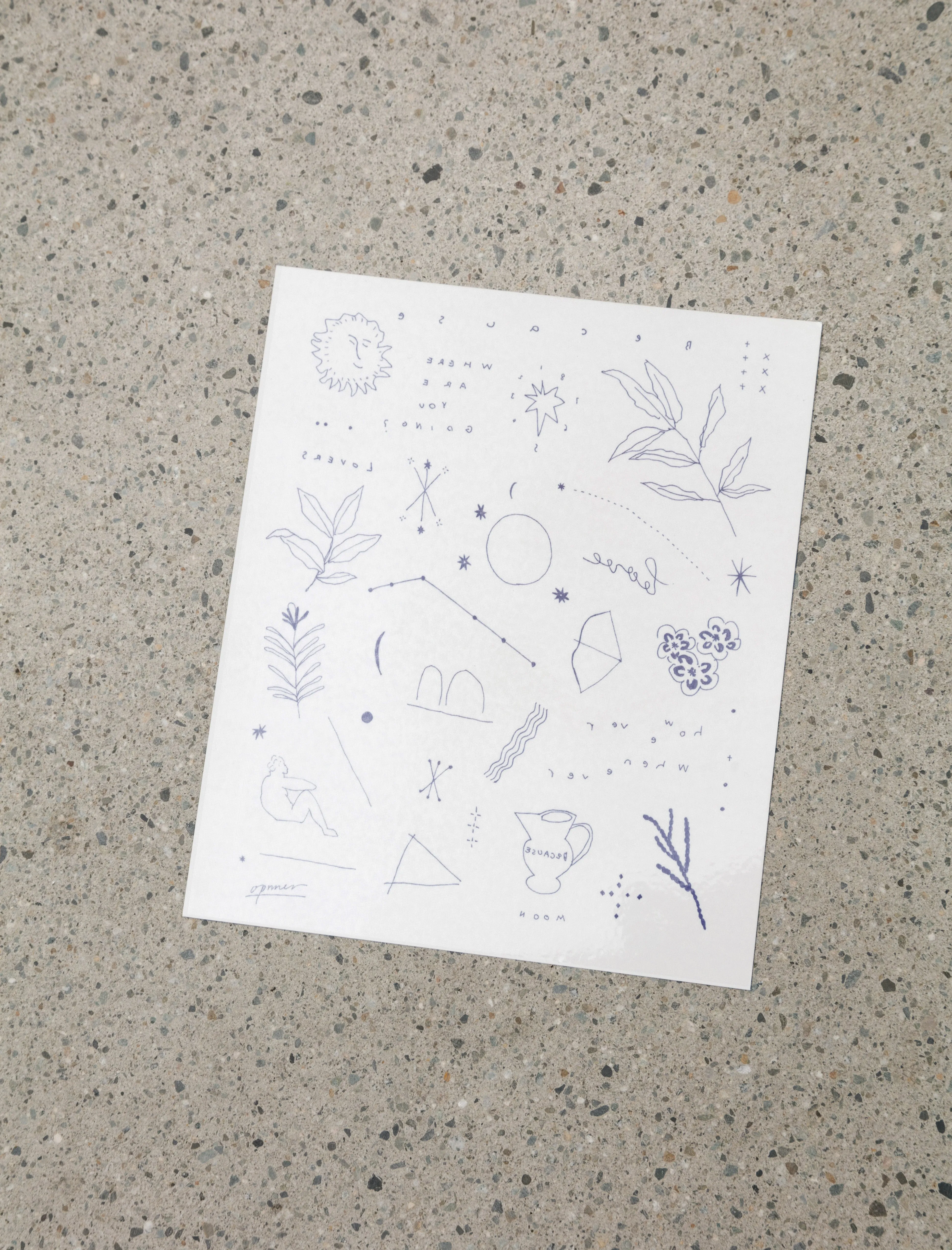 On the Way Tattoo Sheet