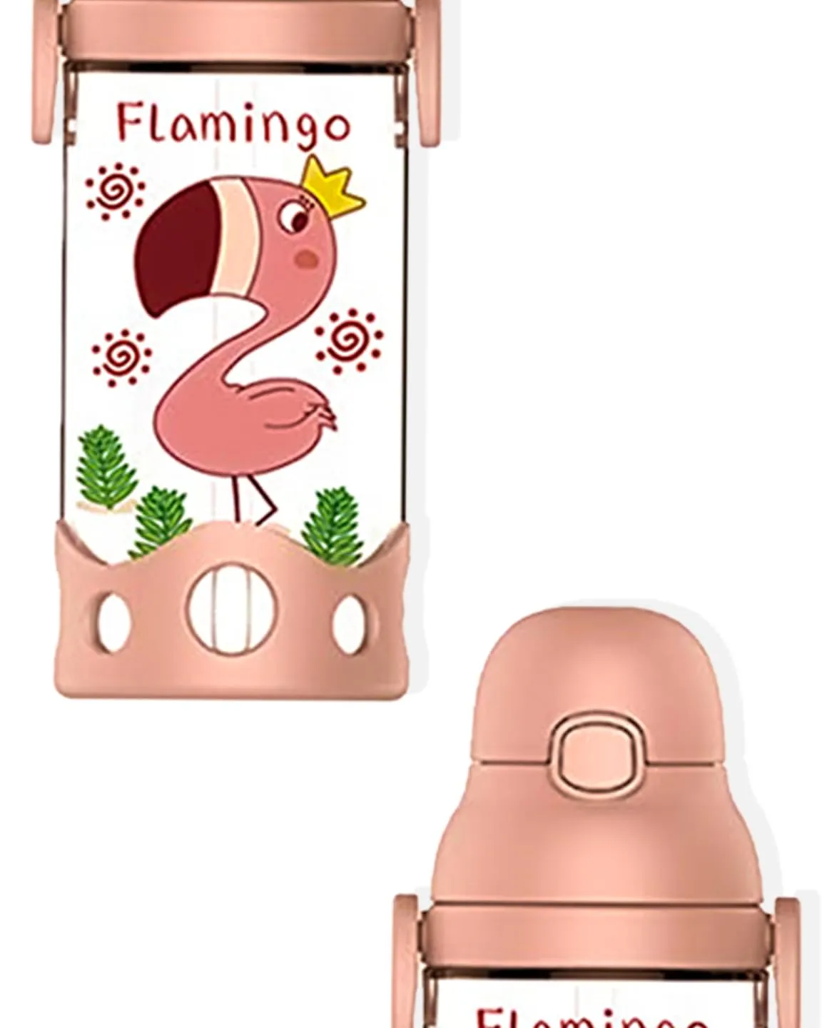(PINKAH) kids bottle with carry strap (530ml) - Blush Pink
