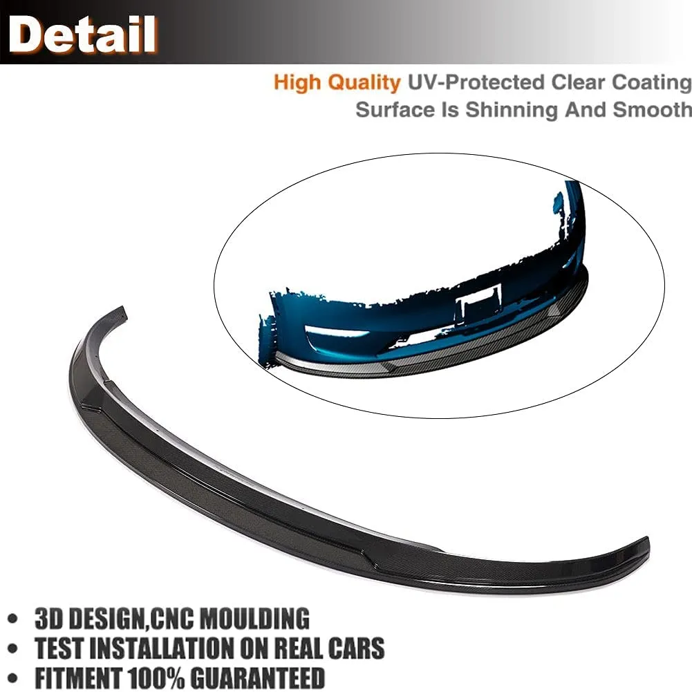 Real Carbon Fiber Front Lip Spoiler for Tesla Model Y 2020-2024 [JC Style]