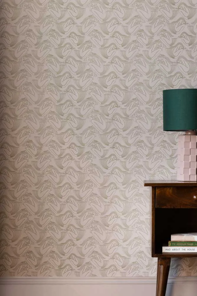 Rockett St George Deco Nymph Blush Pink Wallpaper
