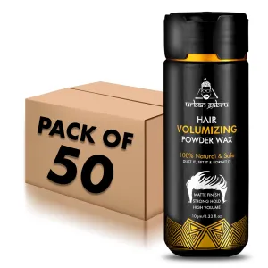 Urbangabru Hair Volumizing Powder Wax for Men - (10 Gram * 50 Units) (Pack of 50) | Matte Finish | 24 hrs Strong Hold | 100% Natural & Safe Hair Styling Powder | Paraben & Sulphate Free