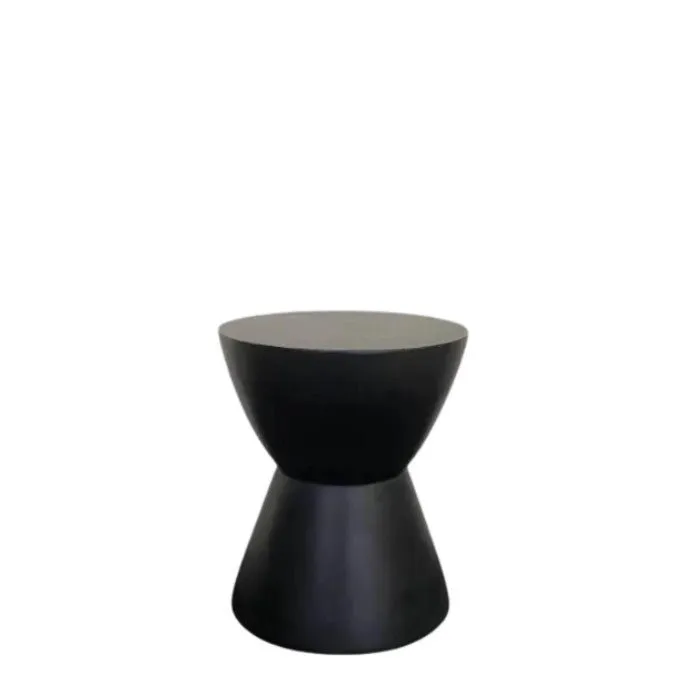 Westside Round Accent Table - Black Fibre Cement