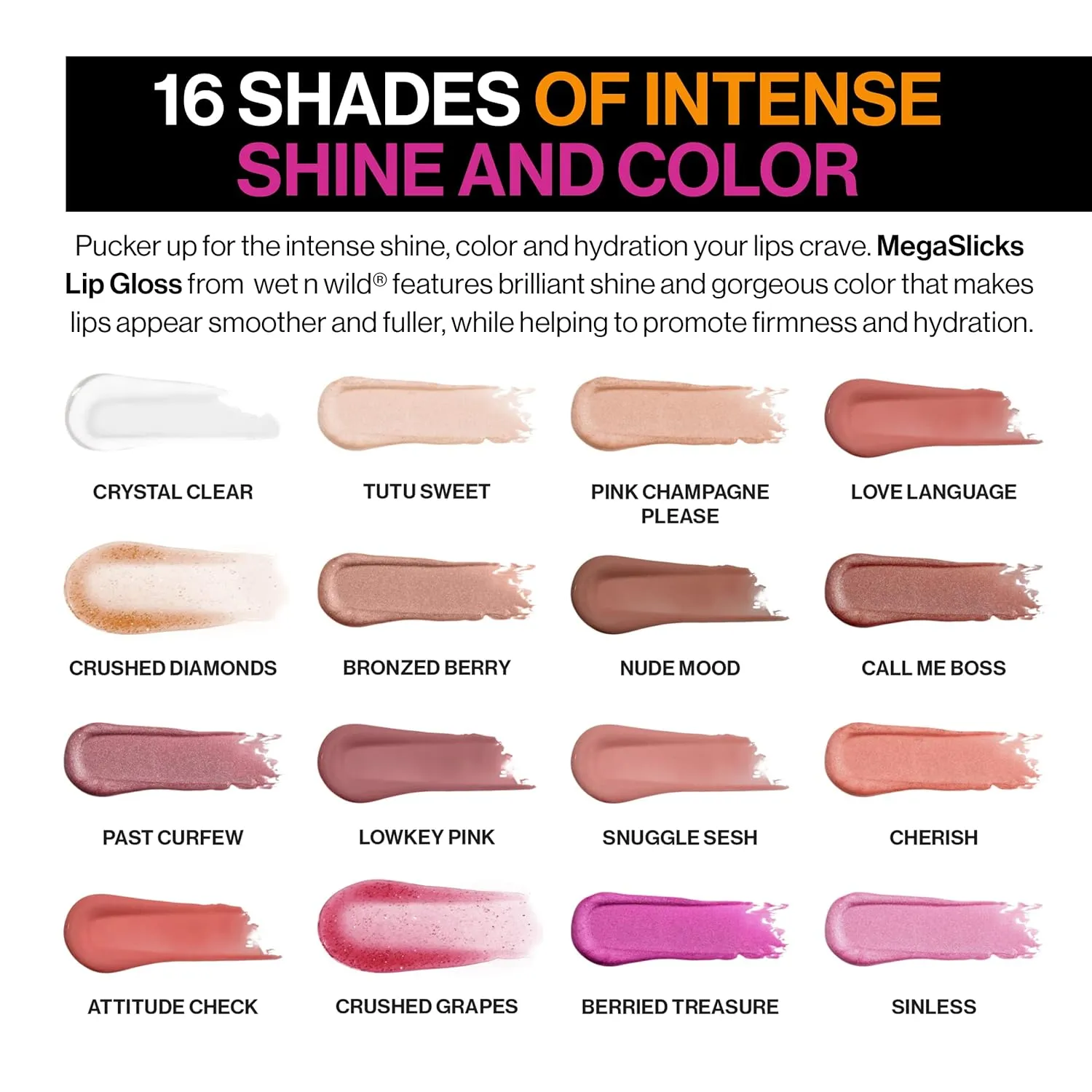 Wet n Wild Mega Slicks Lip Gloss | Long Lasting | Hyaluronic Acid | High Shine | Champagne Please